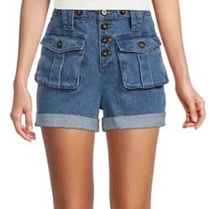 A loves a high rise paper bag denim shorts size 25
